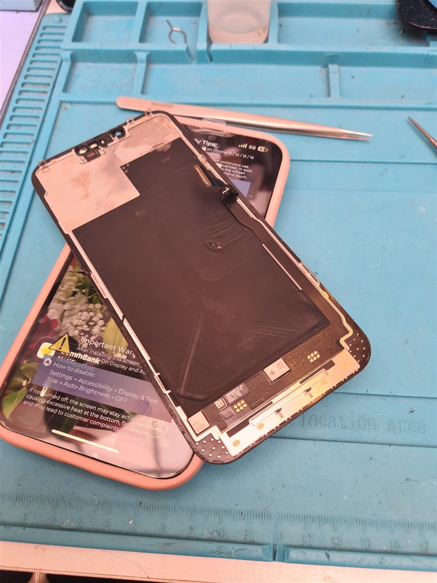 iPhone 13 Pro Max on the CCFix bench during a screen replacement